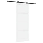 Csúszó ajtó 93 x 232 cm Szerelt Fa Fehér és Fekete 6