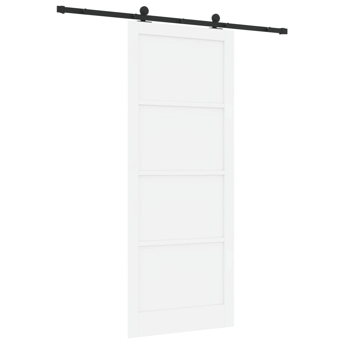 Csúszó ajtó 93 x 232 cm Szerelt Fa Fehér és Fekete 6