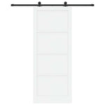 Csúszó ajtó 93 x 232 cm Szerelt Fa Fehér és Fekete 4