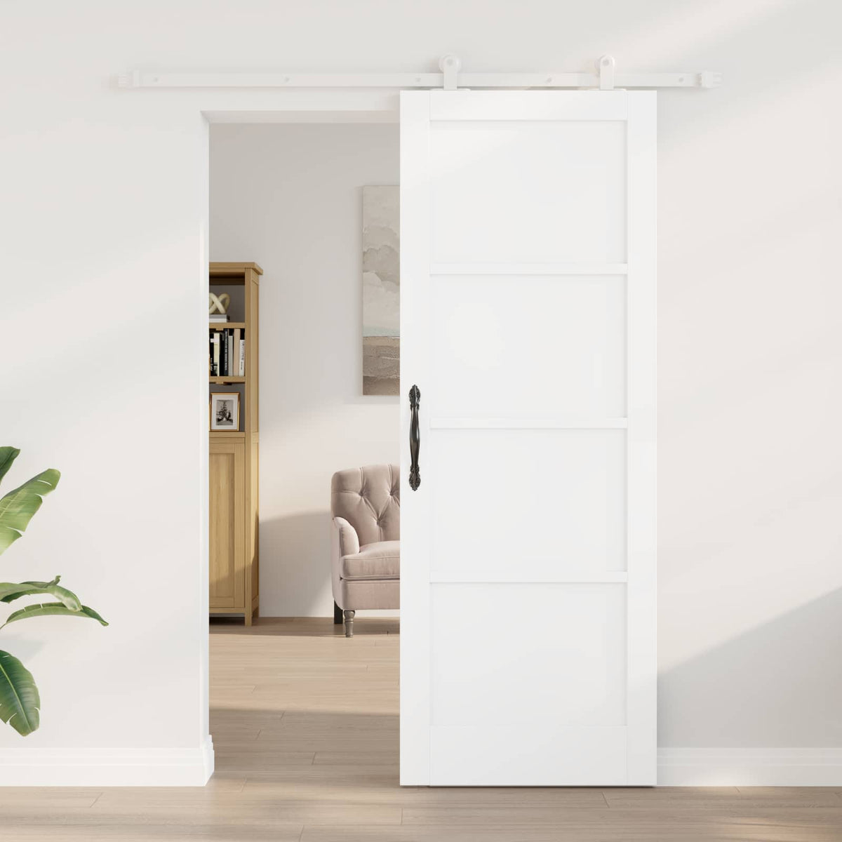 Csúszó ajtó 78 x 211 cm Szerelt Fa Fehér 3