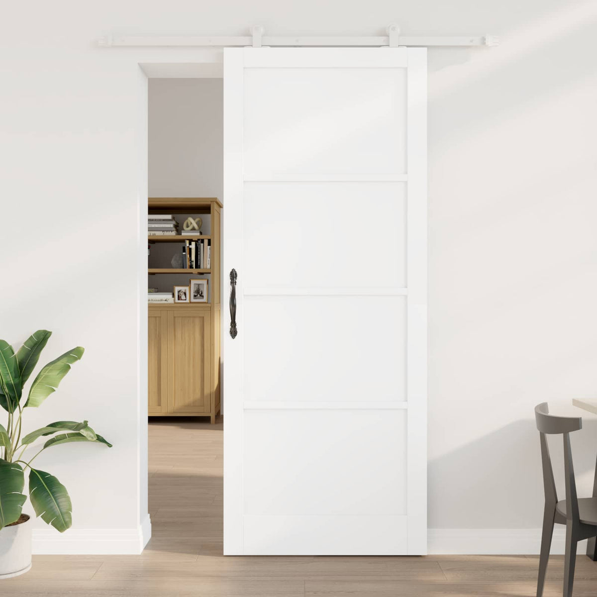 Csúszó ajtó 93 x 232 cm Szerelt Fa Fehér