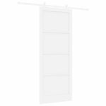 Csúszó ajtó 93 x 232 cm Szerelt Fa Fehér 6