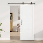 Csúszó ajtó ORKDAL 78 x 202 cm Szerelt Fa Fehér és Fekete 3