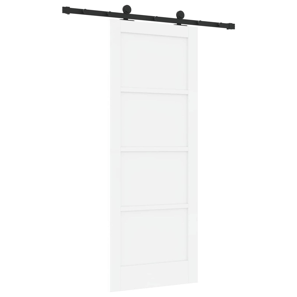 Csúszó ajtó ORKDAL 78 x 202 cm Szerelt Fa Fehér és Fekete 6