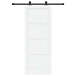 Csúszó ajtó ORKDAL 78 x 202 cm Szerelt Fa Fehér és Fekete 4
