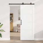 Csúszó ajtó ORKDAL 83 x 211 cm Szerelt Fa Fehér és Fekete 3
