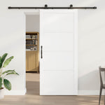 Csúszó ajtó ORKDAL 93 x 211 cm Szerelt Fa Fehér és Fekete