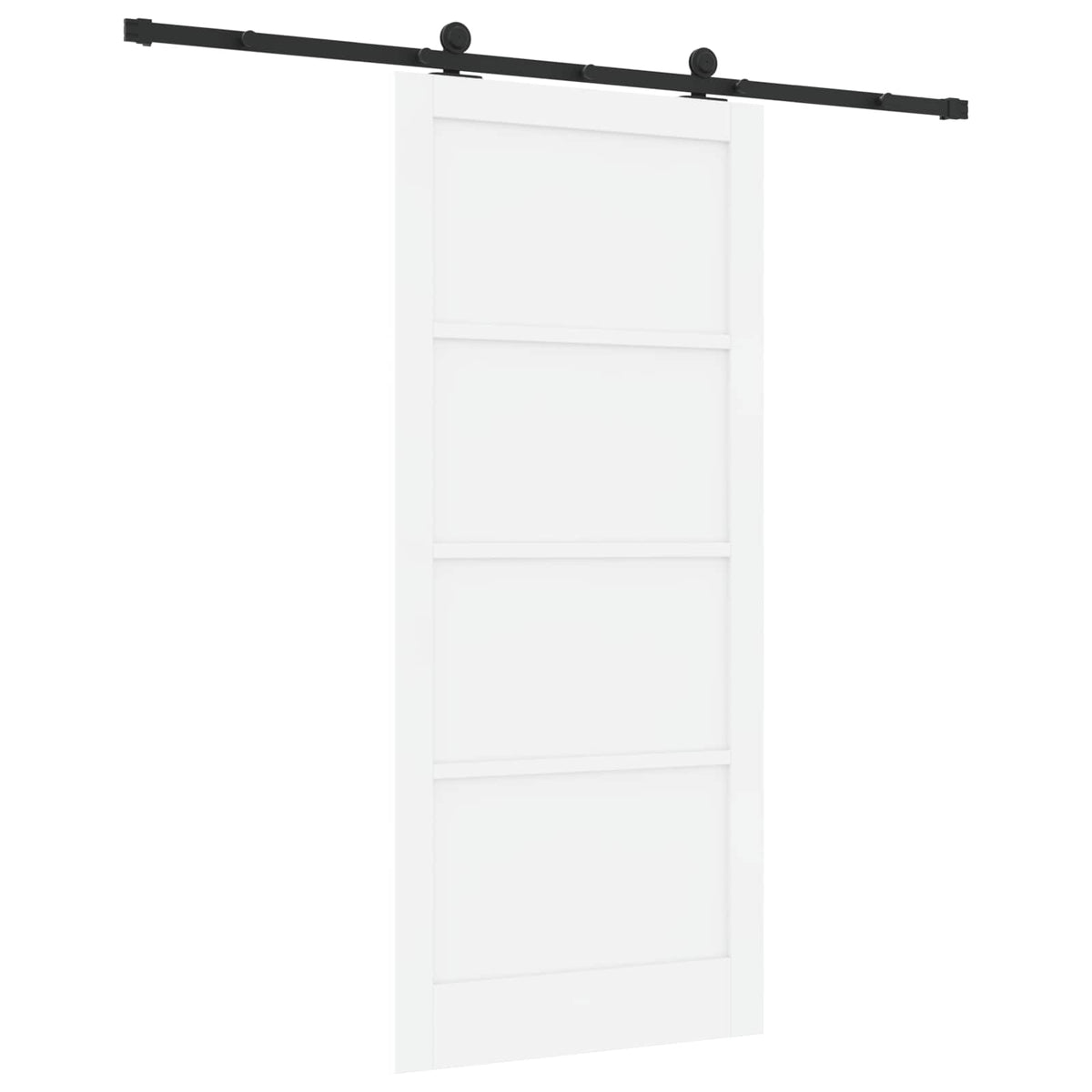 Csúszó ajtó ORKDAL 93 x 211 cm Szerelt Fa Fehér és Fekete 6