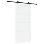 Csúszó ajtó 93 x 202 cm Szerelt Fa Fehér és Fekete 6