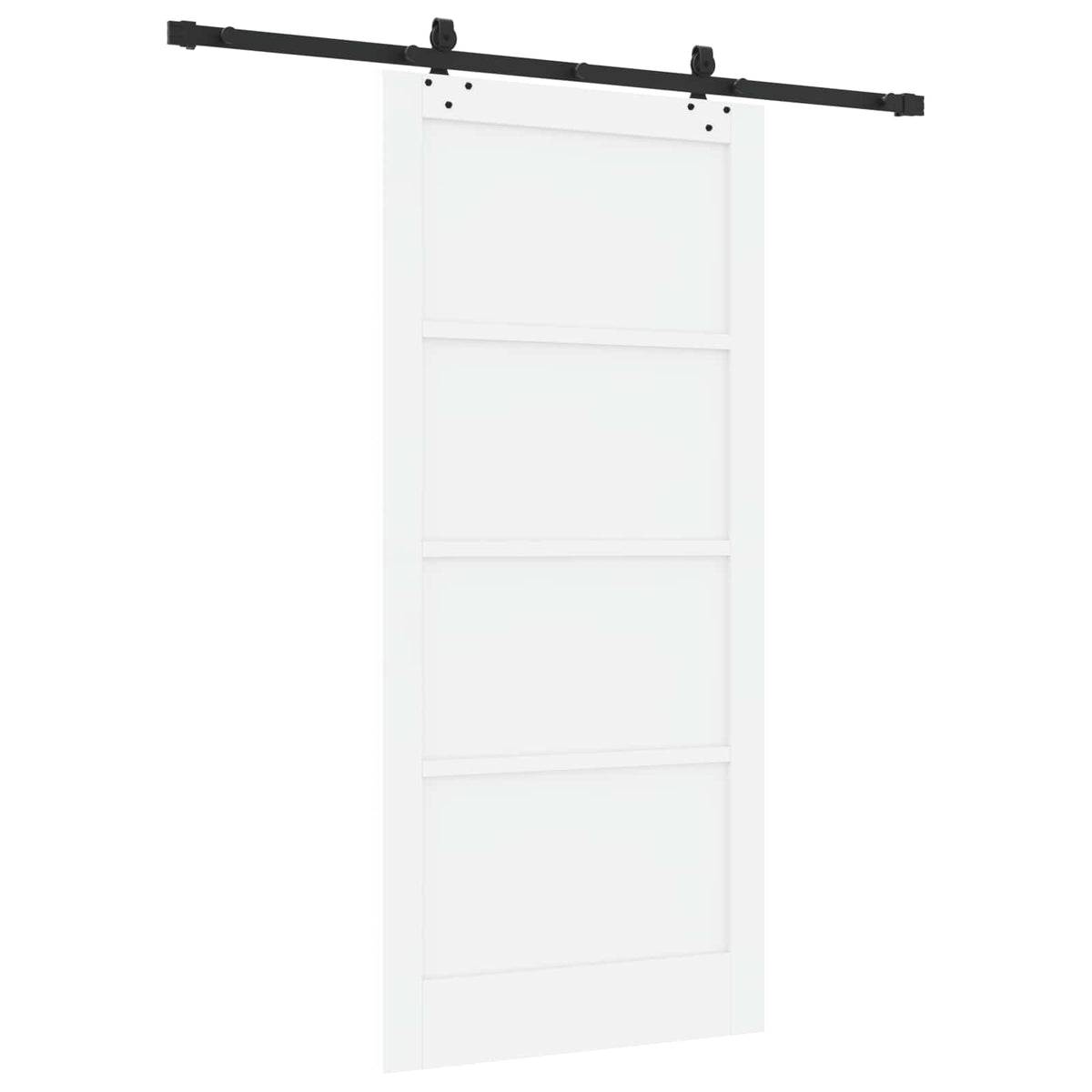 Csúszó ajtó 93 x 202 cm Szerelt Fa Fehér és Fekete 6