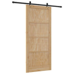 Csúszó ajtó 93 x 211 cm Szerelt Fa Természetes és Fekete 6