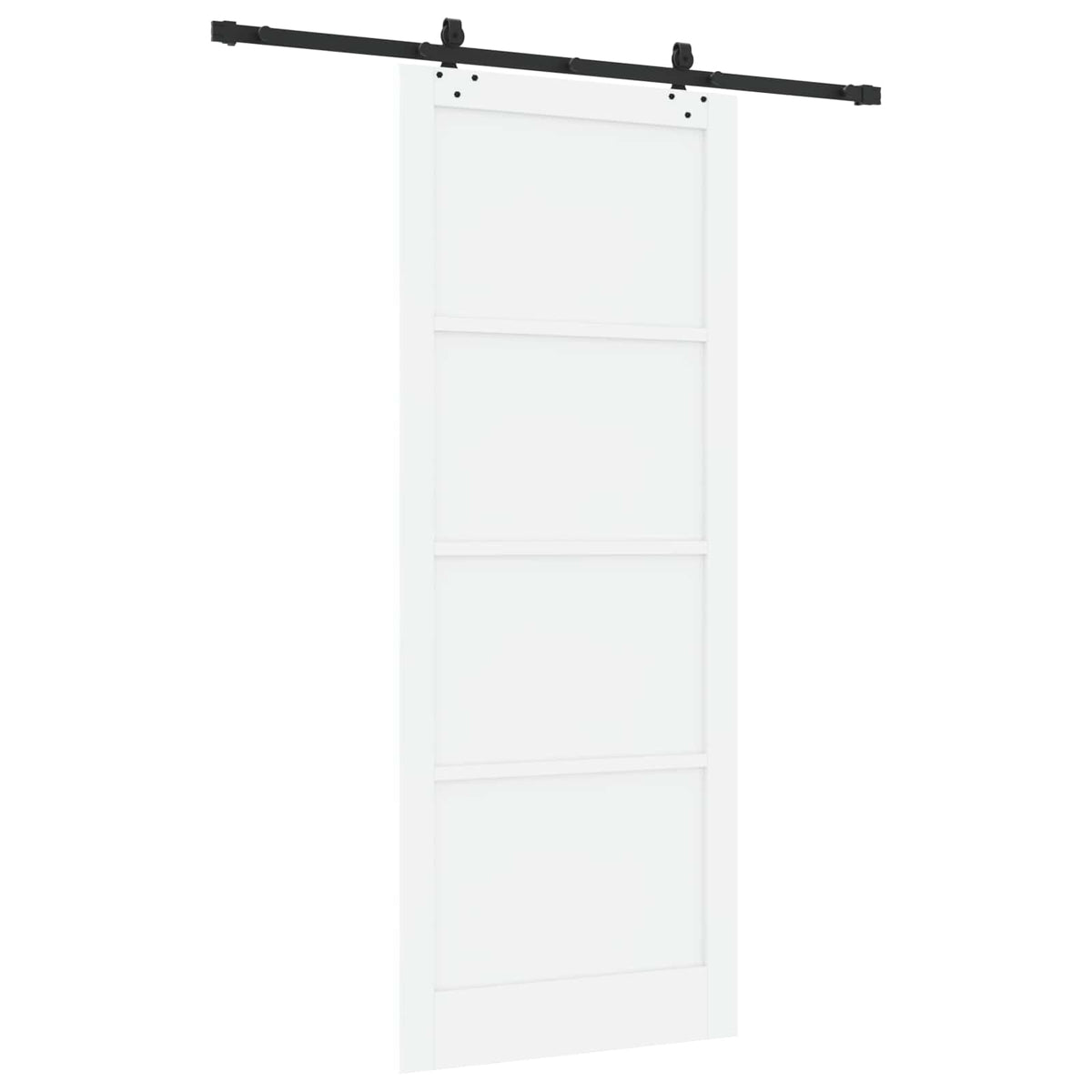 Csúszó ajtó 93 x 232 cm Szerelt Fa Fehér és Fekete 6