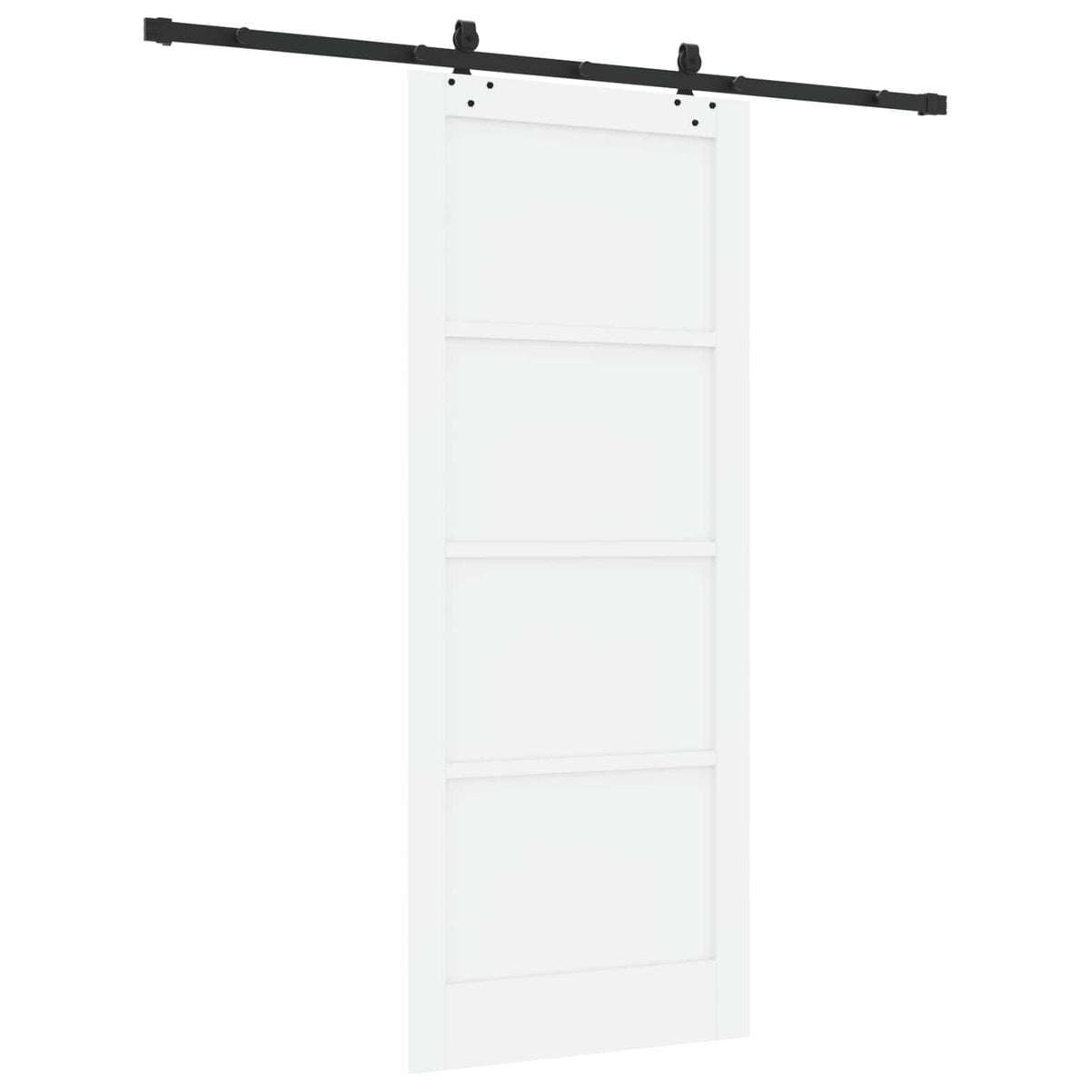 Csúszó ajtó 86 x 211 cm Szerelt Fa Fehér és Fekete 6