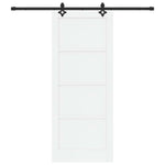 Csúszó ajtó 86 x 211 cm Szerelt Fa Fehér és Fekete 4