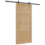 Csúszó ajtó 93 x 202 cm Szerelt Fa Természetes és Fekete 6