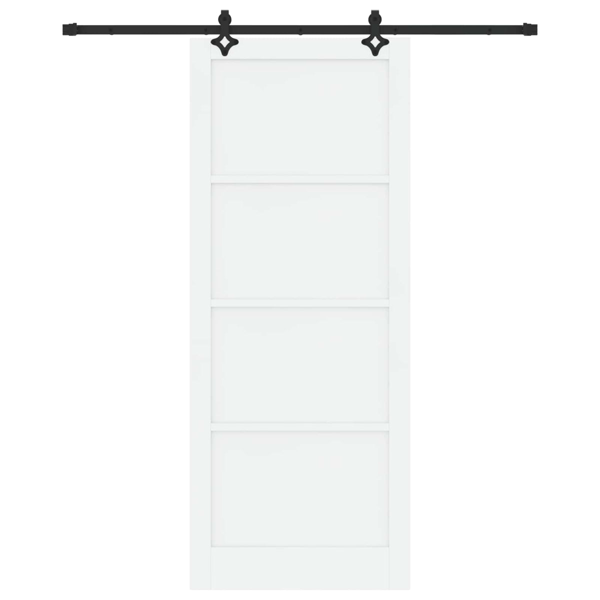 Csúszó ajtó 93 x 232 cm Szerelt Fa Fehér és Fekete 4