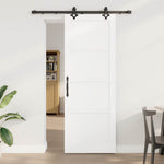 Csúszó ajtó ORKDAL 78 x 211 cm Szerelt Fa Fehér és Fekete