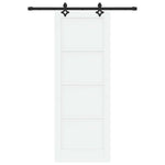 Csúszó ajtó ORKDAL 78 x 211 cm Szerelt Fa Fehér és Fekete 4