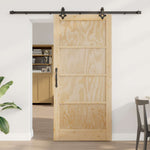 Csúszó ajtó ORKDAL 93 x 202 cm Szerelt Fa Természetes és Fekete