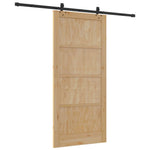 Csúszó ajtó ORKDAL 93 x 202 cm Szerelt Fa Természetes és Fekete 6
