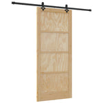 Csúszó ajtó ORKDAL 93 x 211 cm Szerelt Fa Természetes és Fekete 2