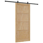 Csúszó ajtó ORKDAL 93 x 211 cm Szerelt Fa Természetes és Fekete 6