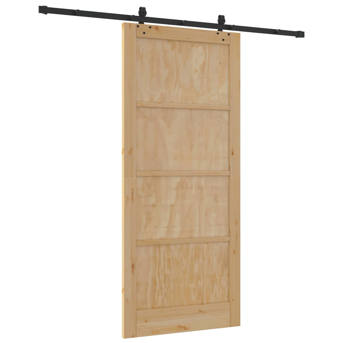 Csúszó ajtó ORKDAL 93 x 211 cm Szerelt Fa Természetes és Fekete 6