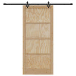 Csúszó ajtó ORKDAL 93 x 211 cm Szerelt Fa Természetes és Fekete 4