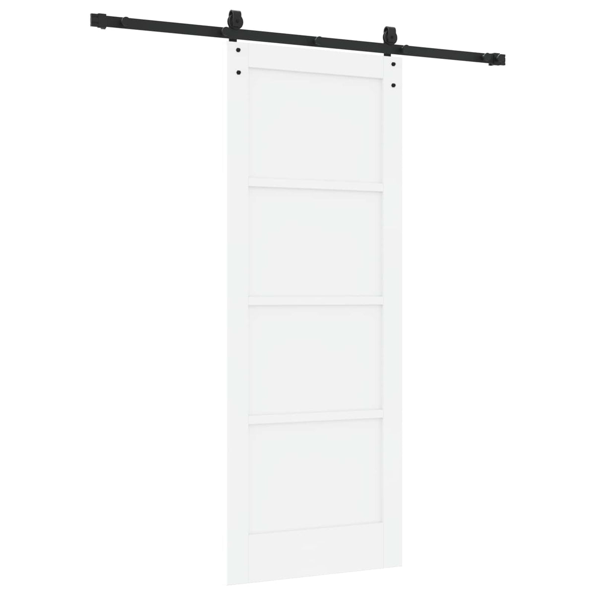 Csúszó ajtó ORKDAL 78 x 202 cm Szerelt Fa Fehér és Fekete 6