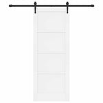 Csúszó ajtó ORKDAL 78 x 202 cm Szerelt Fa Fehér és Fekete 4