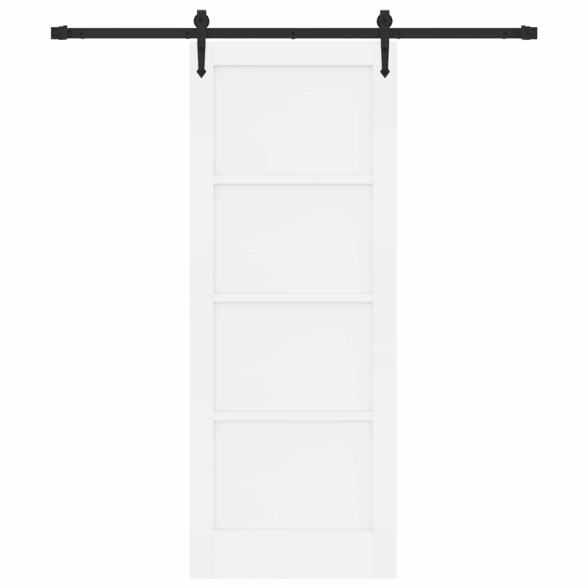 Csúszó ajtó ORKDAL 78 x 202 cm Szerelt Fa Fehér és Fekete 4