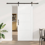 Csúszó ajtó ORKDAL 86 x 211 cm Szerelt Fa Fehér és Fekete