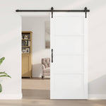 Csúszó ajtó ORKDAL 86 x 211 cm Szerelt Fa Fehér és Fekete 3