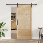 Csúszó ajtó ORKDAL 93 x 202 cm Szerelt Fa Természetes és Fekete