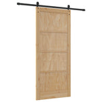 Csúszó ajtó ORKDAL 93 x 211 cm Szerelt Fa Természetes és Fekete 6