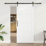 Csúszó ajtó ORKDAL 93 x 211 cm Szerelt Fa Fehér és Fekete