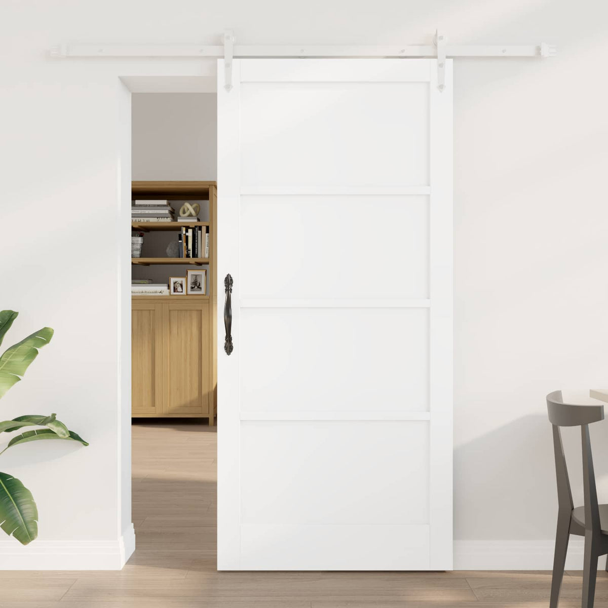 Csúszó ajtó ORKDAL 93 x 202 cm Szerelt Fa Fehér