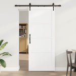 Csúszó ajtó ORKDAL 86 x 211 cm Szerelt Fa Fehér és Fekete
