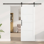 Csúszó ajtó ORKDAL 78 x 202 cm Szerelt Fa Fehér és Fekete 3