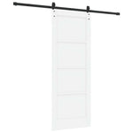 Csúszó ajtó ORKDAL 78 x 202 cm Szerelt Fa Fehér és Fekete 6