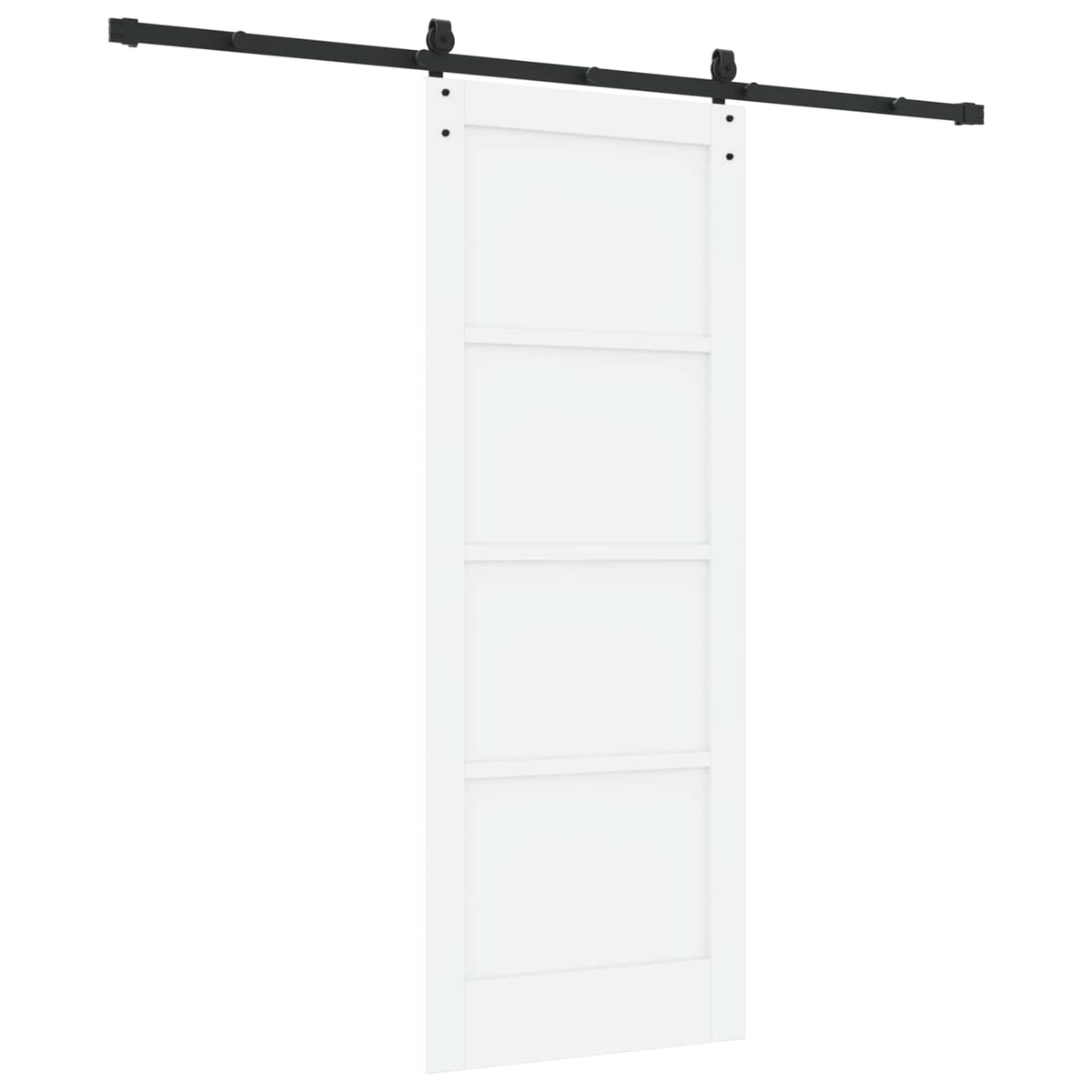 Csúszó ajtó ORKDAL 78 x 202 cm Szerelt Fa Fehér és Fekete 6