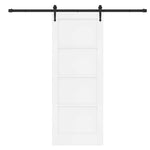 Csúszó ajtó ORKDAL 78 x 202 cm Szerelt Fa Fehér és Fekete 4