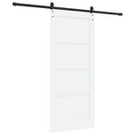 Csúszó ajtó ORKDAL 86 x 198,5 cm Szerelt Fa Fehér és Fekete 6