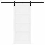 Csúszó ajtó ORKDAL 86 x 198,5 cm Szerelt Fa Fehér és Fekete 4