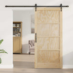 Csúszó ajtó ORKDAL 93 x 202 cm Szerelt Fa Természetes és Fekete 3