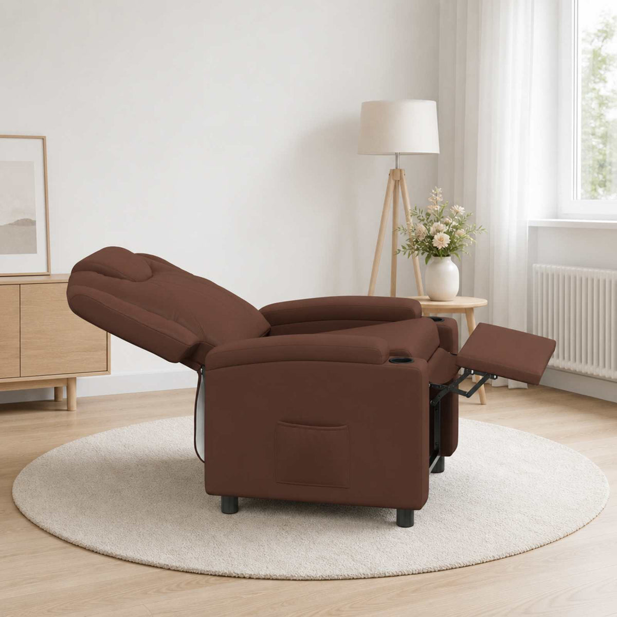 Fotel ágy Barna 75 x 95 x 106 cm Szövet 3