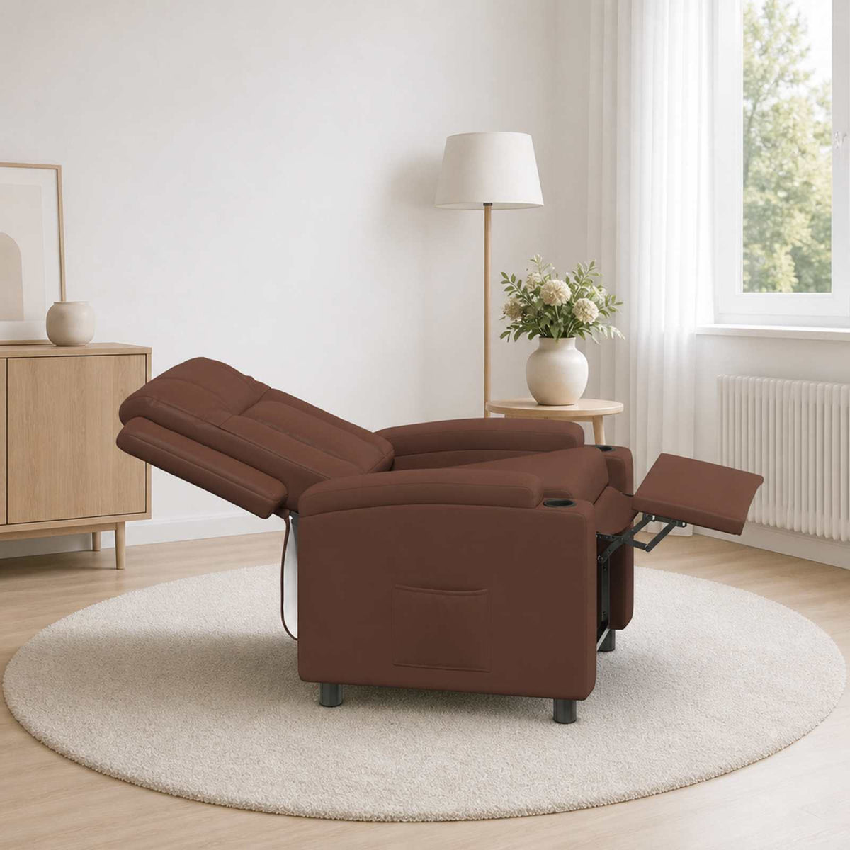 Fotel ágy Barna 75 x 95 x 100 cm Szövet 3
