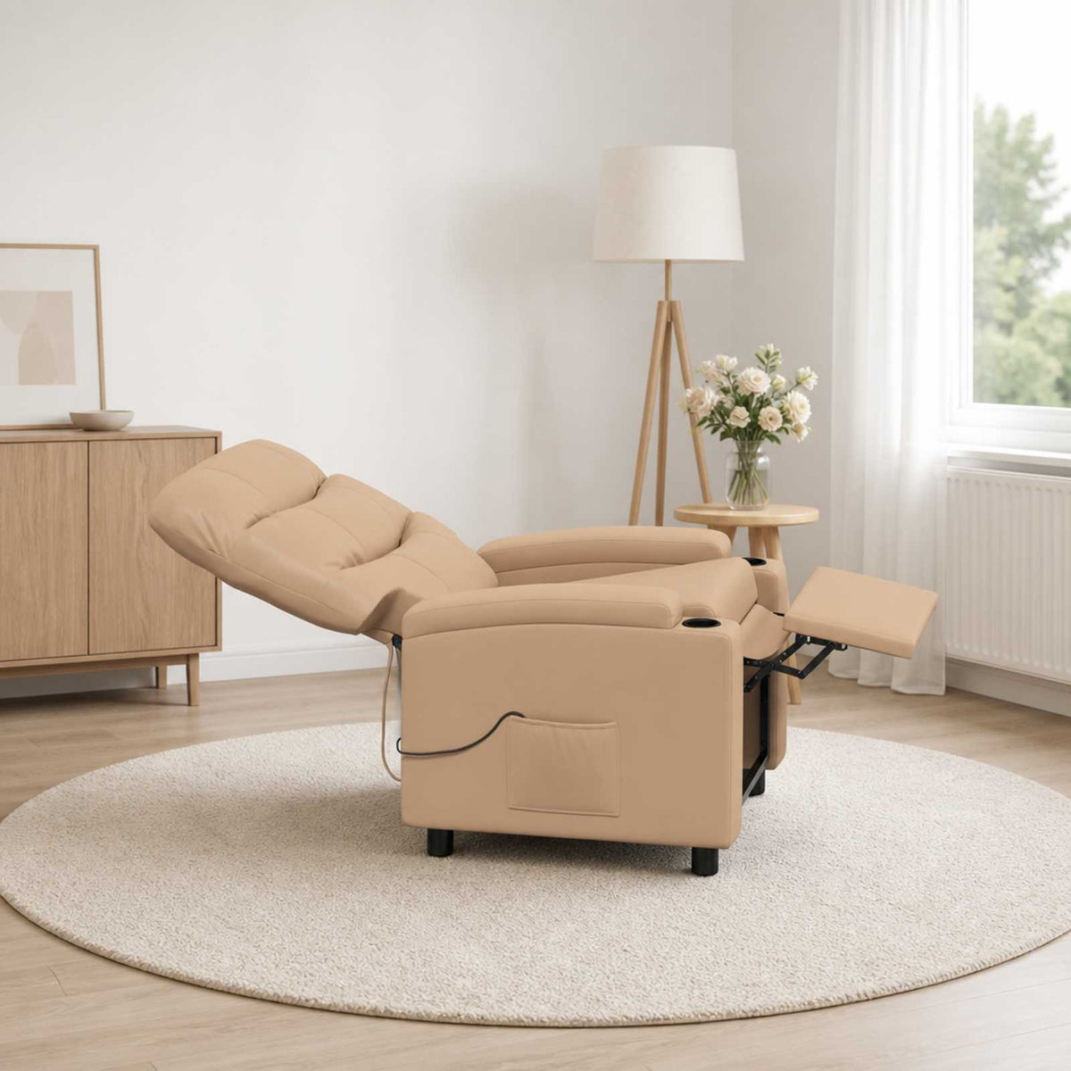 Dönthető masszázsfotel Cappuccino 75 x 93 x 102 cm Szövet 4