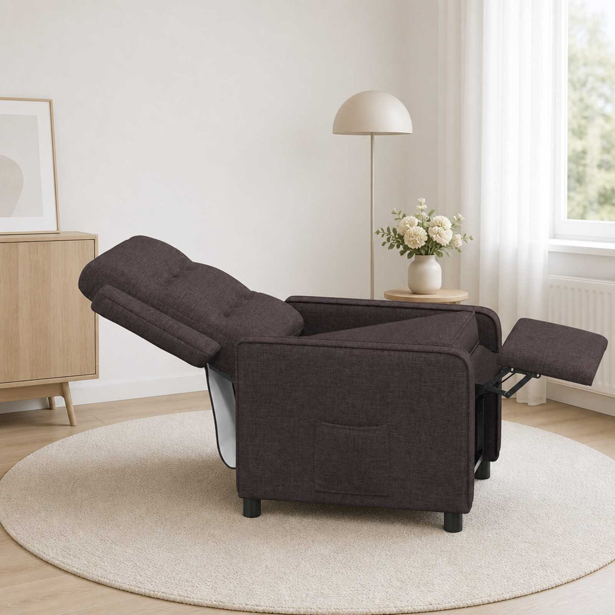Fotel ágy Sötét Barna 65 x 93 x 102 cm Szövet 3