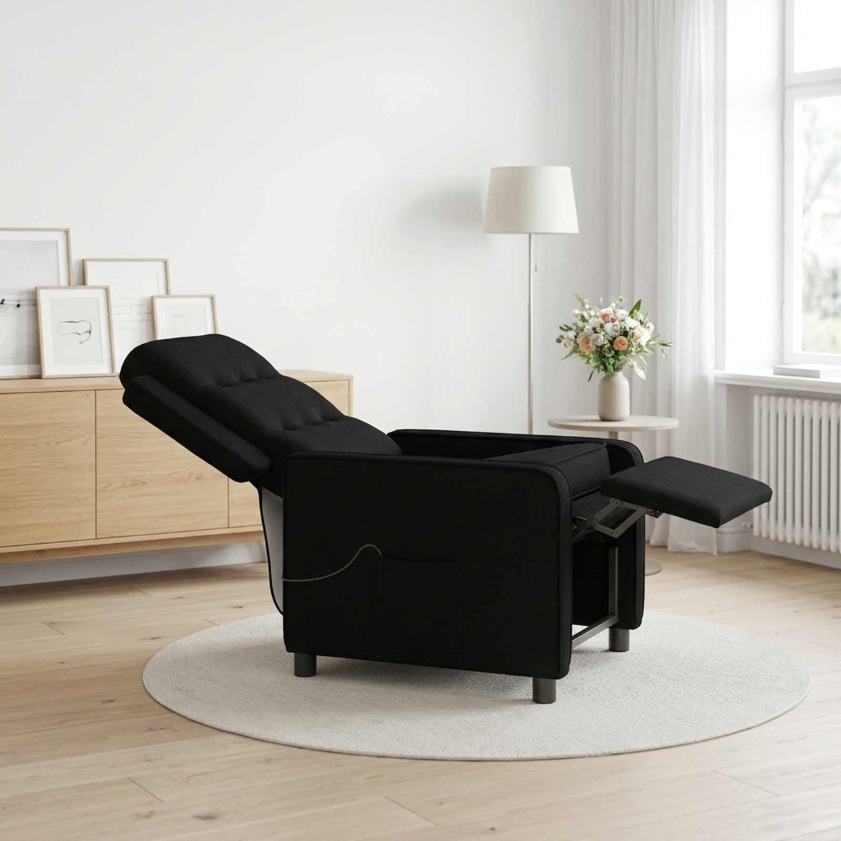 Dönthető masszázsfotel Fekete 65 x 93 x 102 cm Szövet 4
